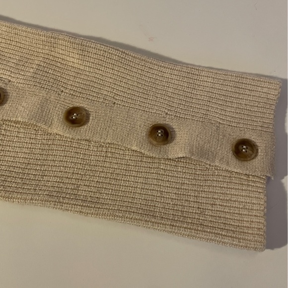 MANGO // cream ivory button detail mockneck sweater rib knit pocket - Picture 11 of 15